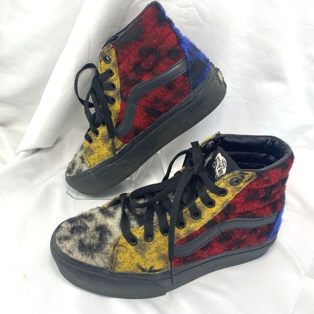 Vans Sk8-Hi Multicolor Fuzzy Leopard Print Platform Shoe 4.5 M/6 W Unisex FLAW